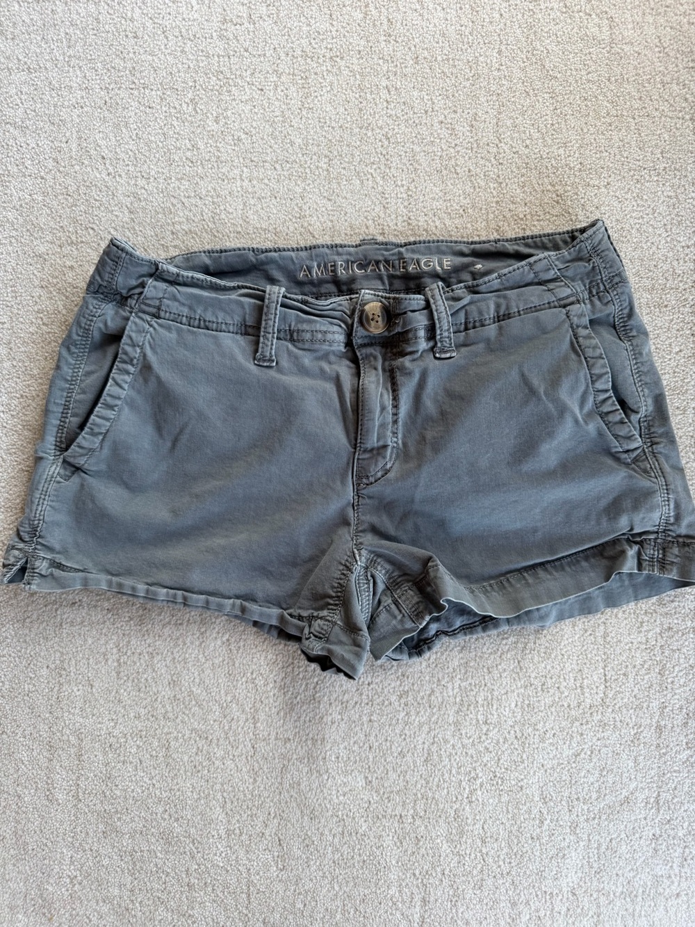 American Eagle Outfitters Women's Gray Casual Cotton Shorts